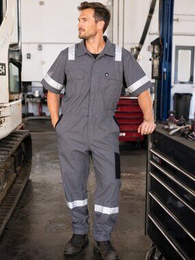 Scandia ScanRally Reflect 3M FR Coveralls XL Grey Hi Vis Workwear